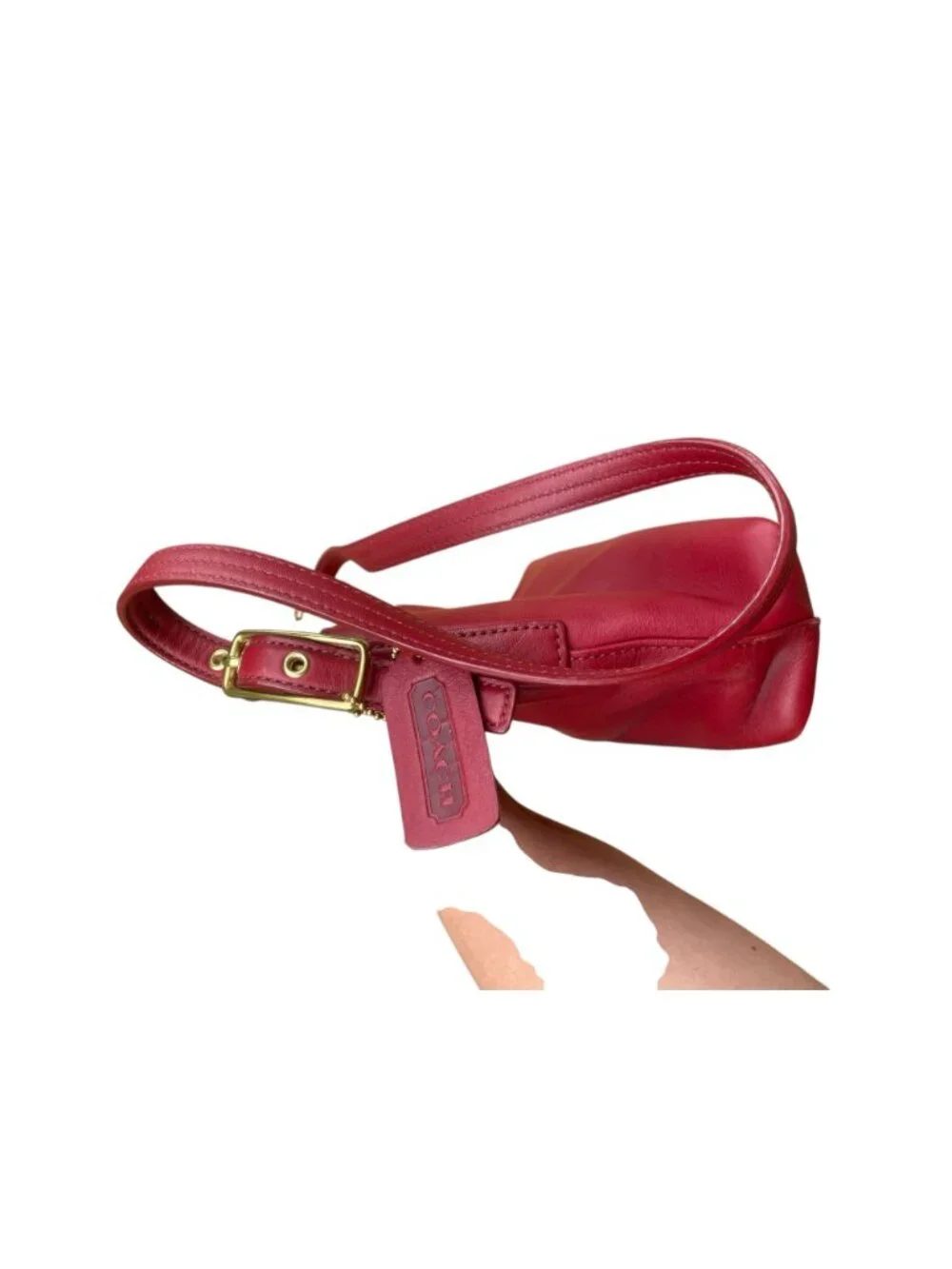 Vintage Coach Red Leather Legacy Shoulder Bag - Style #9861 * Flaw*  90's mini - Picture 16 of 16
